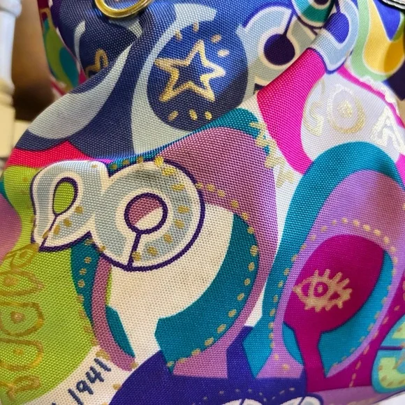 Coach 2010 Poppy Graffiti Tote Bag with Gold Accents - Picture 10 of 13